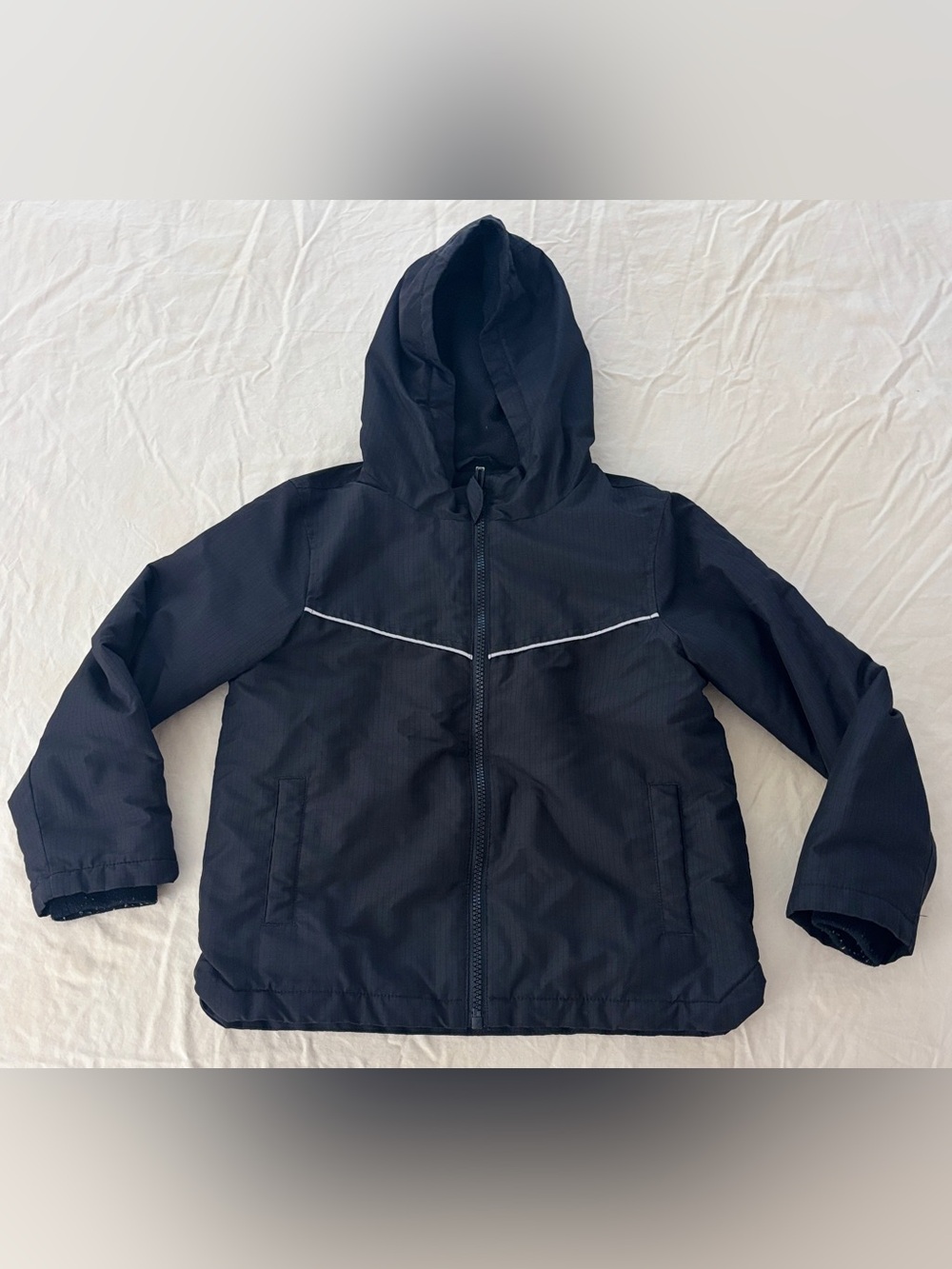 Primark Cares Kids Boys Navy Blue Hooded Windbreaker Jacket Size 6-7 Years 122cm